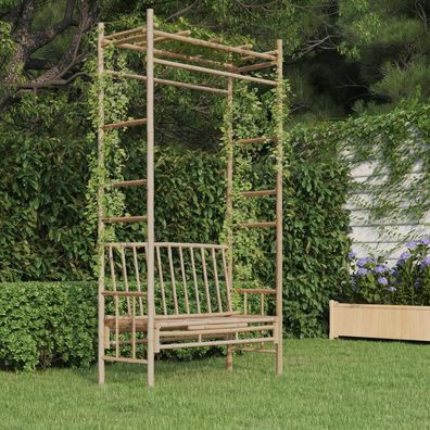 vidaXL Gartenbank mit Pergola 116 cm Bambus