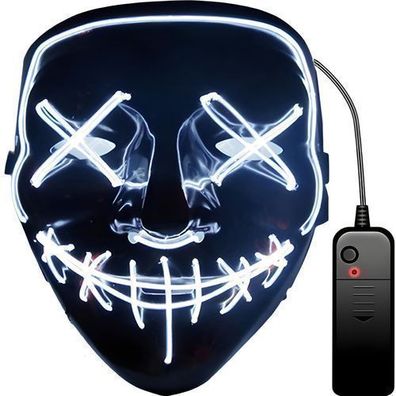 LED Maske Neon Halloween Verkleidung Kostüme Purge Maske 3 Beleuchtungsmodi Retoo