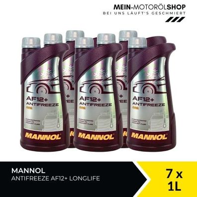 Mannol Antifreeze AF12+ Longlife Frostschutz Konzentrat 7x1 Liter