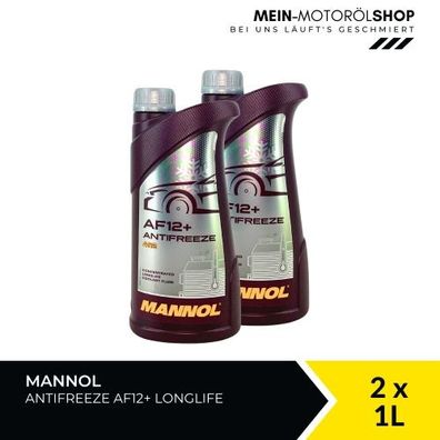 Mannol Antifreeze AF12+ Longlife Frostschutz Konzentrat 2x1 Liter