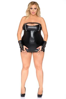 Andalea Schwarzes Wetlook Chemise Z/5013 - (38/40,42/44,46/48,50/52,54/56)