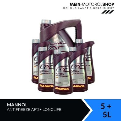 Mannol Antifreeze AF12+ Longlife Frostschutz Konzentrat 5 + 5 Liter