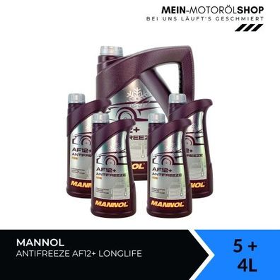 Mannol Antifreeze AF12+ Longlife Frostschutz Konzentrat 5 + 4 Liter