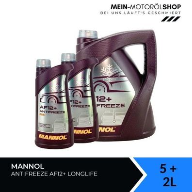 Mannol Antifreeze AF12+ Longlife Frostschutz Konzentrat 5 + 2 Liter