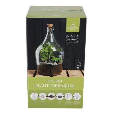 Esschert DIY Pflanzliches Terrarium 3 Liter Glas zum selber machen Pflanzgefäß