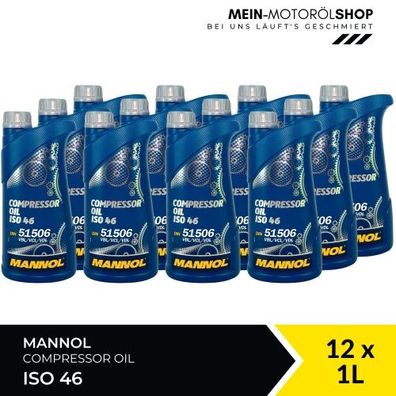 Mannol Compressor Oil ISO 46 12x1 Liter