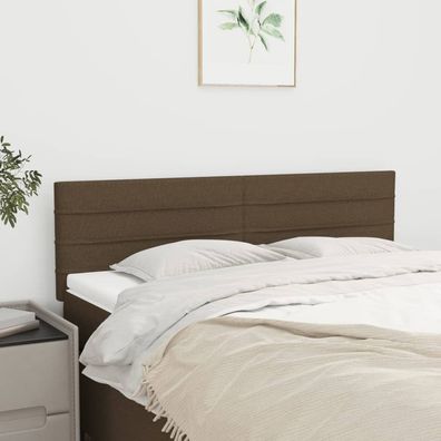 vidaXL Kopfteile 2 Stk. Dunkelbraun 72x5x78/88 cm Stoff