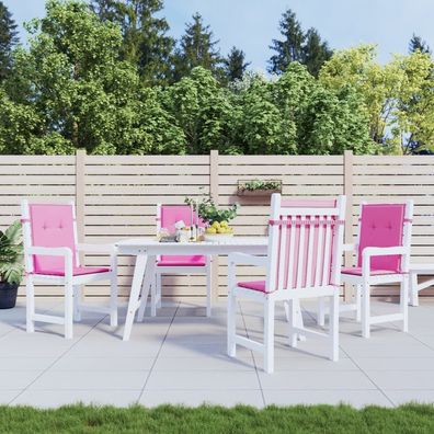 vidaXL Niedriglehner-Auflagen 4 Stk. Rosa Stoff
