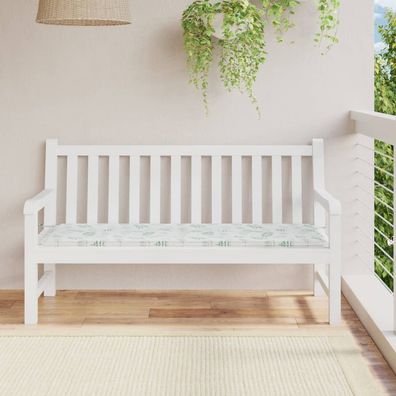 vidaXL Gartenbank-Auflage Blattmuster 150x50x3 cm Oxford-Gewebe