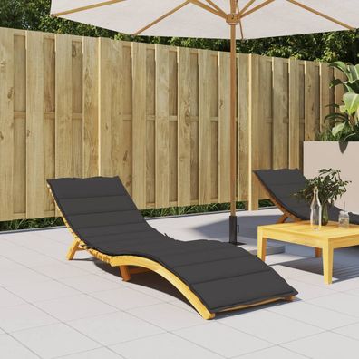 vidaXL Sonnenliegen-Auflage Schwarz 200x70x3 cm Oxford-Gewebe