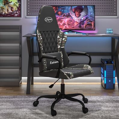 vidaXL Gaming-Stuhl mit Massagefunktion Schwarz Tarnfarben Kunstleder