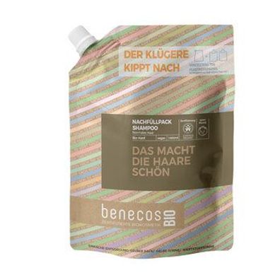 benecos 3x benecosBIO Nachfüllbeutel 1000 ml Shampoo Normales Haar BIO-Hanf - ...