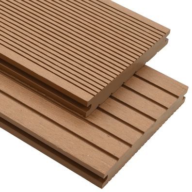 vidaXL WPC Massive Terrassendielen mit Zubehör 20 m² 2,2 m Teak