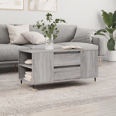 vidaXL Couchtisch Grau Sonoma 102x44,5x50 cm Holzwerkstoff