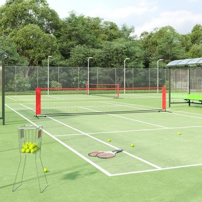 vidaXL Tennisnetz Schwarz und Rot 500x100x87 cm Polyester