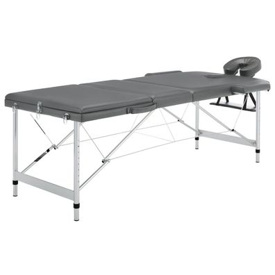 vidaXL Massagetisch mit 3 Zonen Aluminiumrahmen Anthrazit 186×68 cm