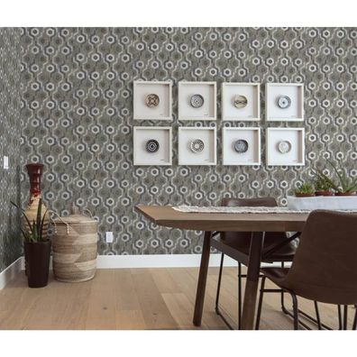 DUTCH Wallcoverings Tapete Galactic Silbern und Braun