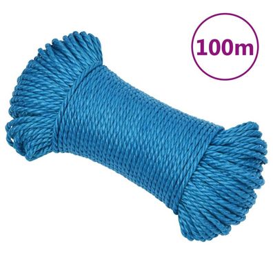 vidaXL Arbeitsseil Blau 6 mm 100 m Polypropylen