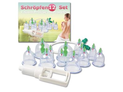 Schröpfen Vakuum Massage Set mit 12 Schröpfgläser Cellulite Cupping set Pumpe