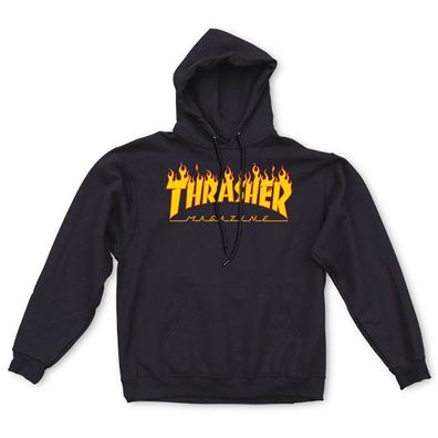 Thrasher Hoodie Flame Logo black - Größe: M