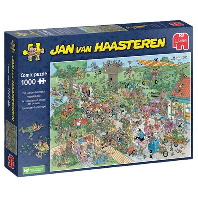 Jumbo Spiele 1110100318 Jan van Haasteren - Stunde der Gartenvögel - 1000 Teile