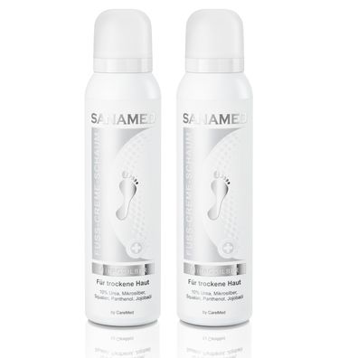 Sanamed Fuß Creme Schaum Mikrosilber 2x 150ml Dose