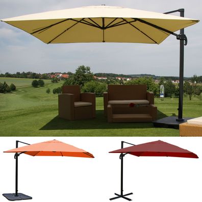 Ampelschirm HWC-A96, Gastronomie Sonnenschirm, 3x3m (Ø4,24m) Polyester/ Alu 23kg