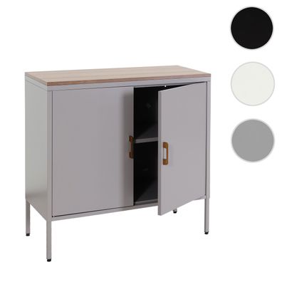 Kommode HWC-L84, Sideboard Schrank Anrichte, 2 Türen Metall 90x90x40cm