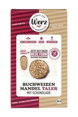 Naturkornmühle Werz 6x Buchweizen Mandel Taler mit Schokolade, Vollkornkekse,