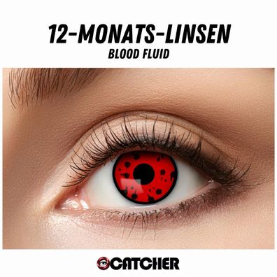 12 Monatslinsen Blood Fluid Rot Schwarz Motivlinse