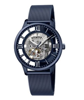 Festina F20574/1 Herrenuhr Automatik Edelstahl blau