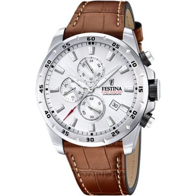 Festina HERREN UHR F20692/1 Edelstahl Leder Chronograph