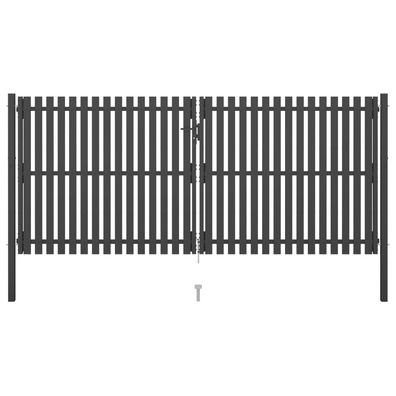 vidaXL Gartentor Stahl 4x2 m Anthrazit