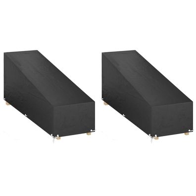 vidaXL Abdeckungen für Sonnenliegen 2 Stk. 12 Ösen 200x65x35/60 cm