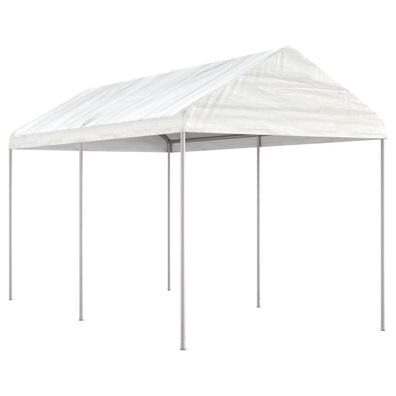 vidaXL Pavillon mit Dach Weiß 4,46x2,28x2,69 m Polyethylen