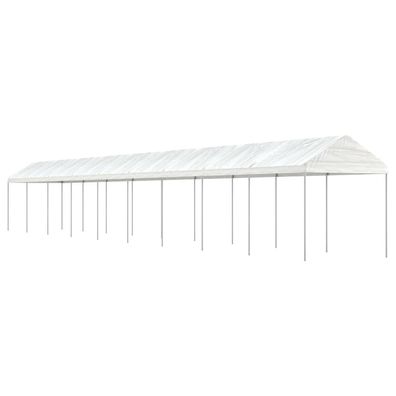 vidaXL Pavillon mit Dach Weiß 20,07x2,28x2,69 m Polyethylen