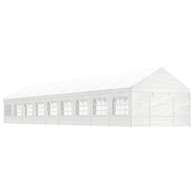 vidaXL Pavillon mit Dach Weiß 20,07x4,08x3,22 m Polyethylen