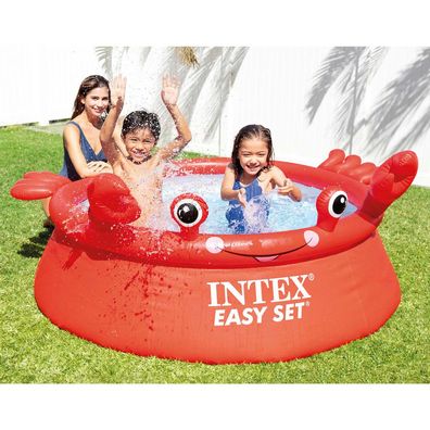 INTEX Happy Crab Kinderpool Aufblasbar Easy Set 183x51 cm