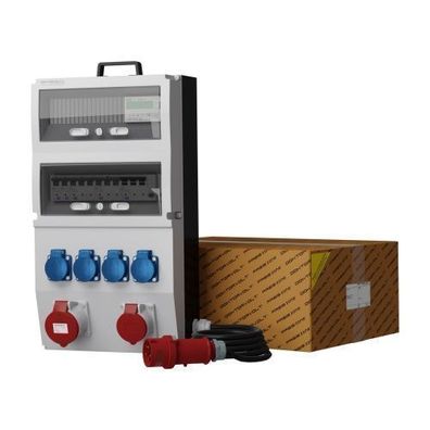 Stromverteiler eXT-S/ FI 32A 16A 4x230V Stromzähler und Kabel Doktorvolt 2339