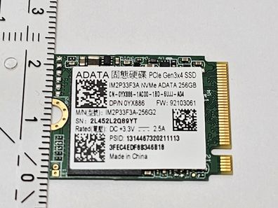 256GB SSD M.2 NVMe 30mm PC/ Notebook Festplatte ADATA Ge.3x4 2L452L2Q89YT