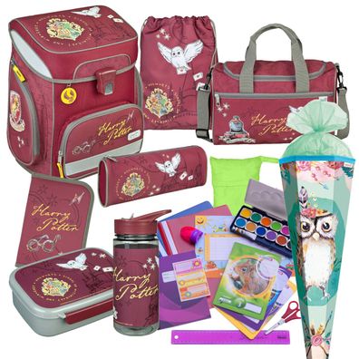 Scooli Schulranzen HARRY POTTER rot 22 Teile-Set mit Eule-Schultüte & mehr EasyFit