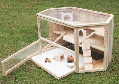 Nagerkäfig VILLA XL Kleintierkäfig Hamsterkäfig Hamster Maus Holz Käfig Stall