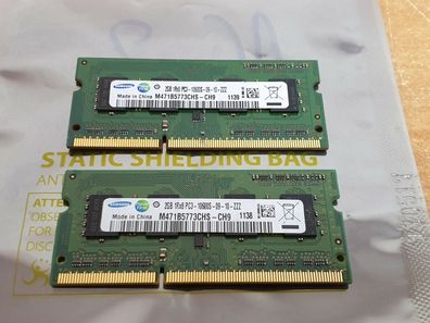 Samsung 2x 2GB 4GB PC3-10600S DDR3 Arbeitsspeicher Mini PC Notebook RAM XP 7 Up