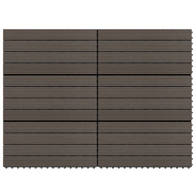 vidaXL Terrassenfliesen 6 Stk. WPC 60x30 cm 1,08 m² Dunkelbraun