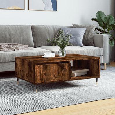 vidaXL Couchtisch Räuchereiche 90x60x35 cm Holzwerkstoff