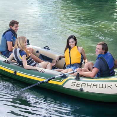 Intex Schlauchboot mit Rudern und Pumpe Seahawk 4 Set 68351NP