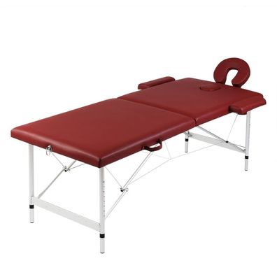 vidaXL Massagetisch mit Aluminiumrahmen Klappbar 2 Zonen Rot