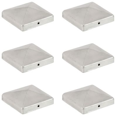 vidaXL Pfostenkappen 6 Stk. Pyramide Verzinktes Metall 101 x 101 mm