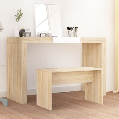 vidaXL Schminkhocker Sonoma-Eiche 70x35x45 cm Holzwerkstoff