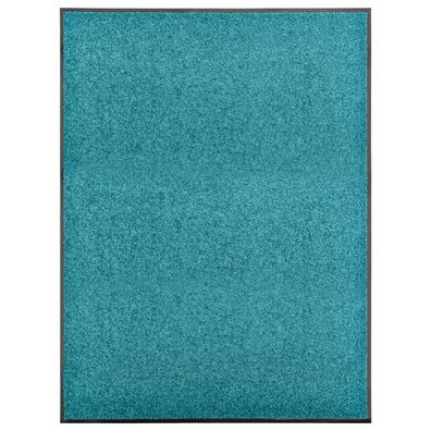 vidaXL Fußmatte Waschbar Cyan 90x120 cm